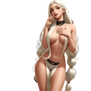 girl with long white hair sticker