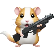 hamster with gun sticker