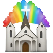 Rainbow church sticker