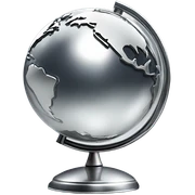 chrome globe sticker