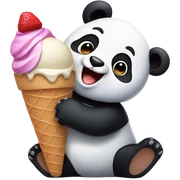Panda eating ice cream sticker
