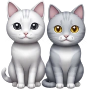 A grey and a white cat sticker