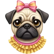 Pug wearing dress sticker