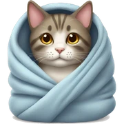 cat cozy in blanket sticker