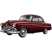 50's dark red car  sticker