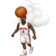Cloud playing basketball  sticker