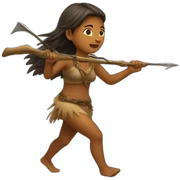 prehistoric girl hunting sticker