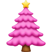 pink christmas tree sticker