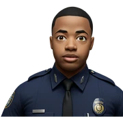 realistic male police portrait sticker