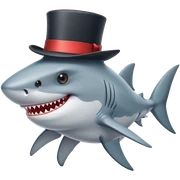 Shark with a top hat sticker