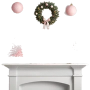 Pale pink Christmas mantle decorated  sticker