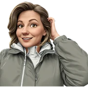 smiling girl in outdoor jacket sticker
