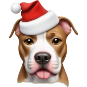 A pitbull wearing a Santa hat sticker