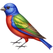 Hyperrealistic, colorful, mirco-detailed, isolated Painted Bunting bird, still life, no emoji faces, no emoji icons, 4k sticker