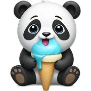 Panda eating ice cream sticker