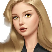 blonde girl portrait looking viewer sticker