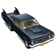 69 Nova Batman’s edition. Scary and fast. shaped like a mustang airplane and like a streamliner train caravan  sticker