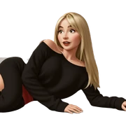 blonde girl in cozy sweater sticker