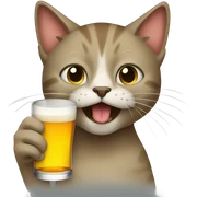 cat drinking booze sticker