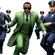 playful police boys in uniform sticker