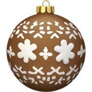 brown christmas ornament with winter pattern sticker