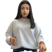 girl in white shirt indoors sticker