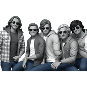 greyscale boys in shades sticker