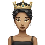 Elegant dark hair girl with crown sticker