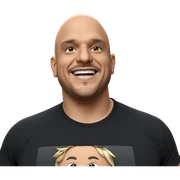 smiling man in black shirt sticker