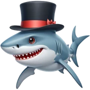 Shark with a top hat sticker