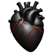 black real Heart sticker