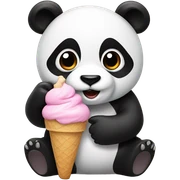 Panda eating ice cream sticker