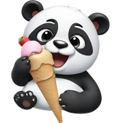 Panda eating ice cream sticker