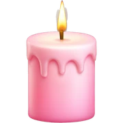 Pastel Pink Candle "A pastel pink candle with a glowing flame, surrounded by swirling sparkles and tiny floating heart-shaped lights." sticker