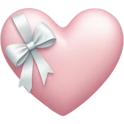 Pastel pink heart with white bow sticker
