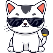 Cat with sunglasses sticker