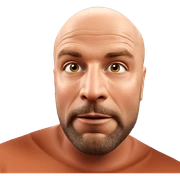 bald man with beard portrait sticker