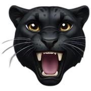 Black panther roar emoji sticker