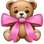 pink bow + teddy bear sticker