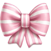 Cute Light pink and white striped bow  sticker