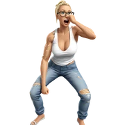 blonde girl in torn outfit sticker