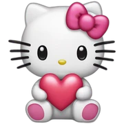 hello kitty with heart sticker