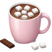 Light Pink mug of hot chocolate with marshmallows  sticker
