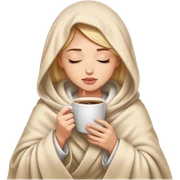 girl inside a blanket sipping coffee eyes closed sticker