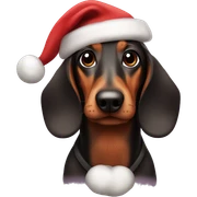 Daschund santa sticker