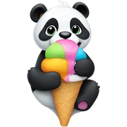Panda eating ice cream sticker