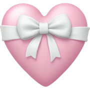 Pastel pink heart with white bow sticker