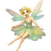 Iridescent fairy flying twinkle vintage sticker