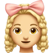 Cute emoji with a bow not realistic  sticker
