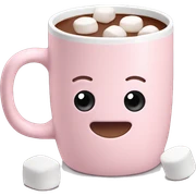 Light Pink mug of hot chocolate with marshmallows  sticker